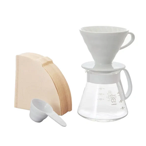 Matte ceramic pour-over coffee set