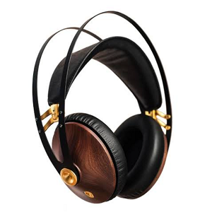 Wireless noise-cancelling headphones in walnut and steel